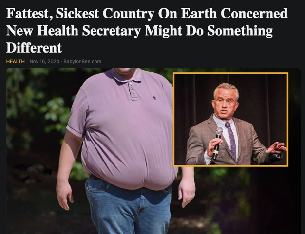 Fattest, Sickest Country on Earth Concerned New Health Secretary Might Do Something Different