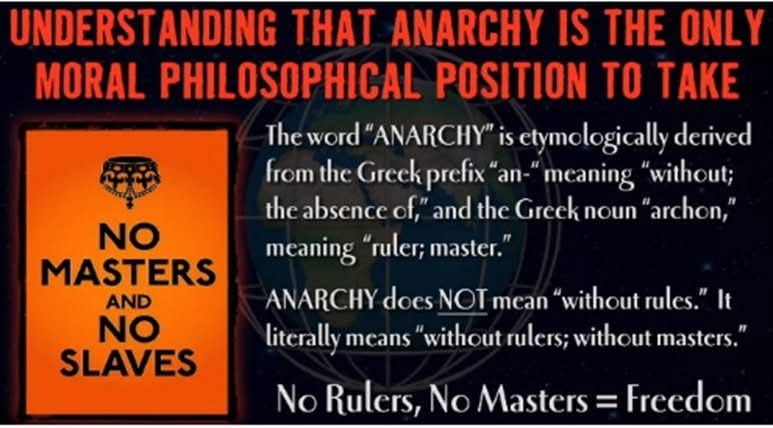 Understanding That Anarchy is the Only Moral Philosophical Position to Take