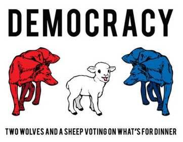 Democracy: Two Wolves and a Sheep Voting on What’s for Dinner