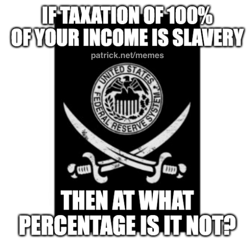 What percentage of taxation is not slavery