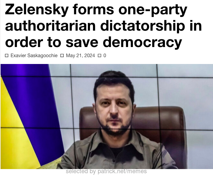 Zelensky forms one-party authoritarian dictatorship in order to save democracy