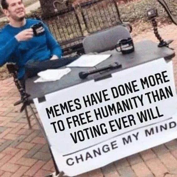Memes have done more to free humanity than voting ever will