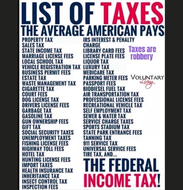 List of taxes the average American pays