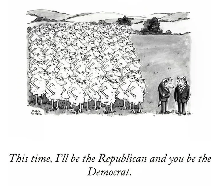 This time, I’ll be the Republican and you be the Democrat