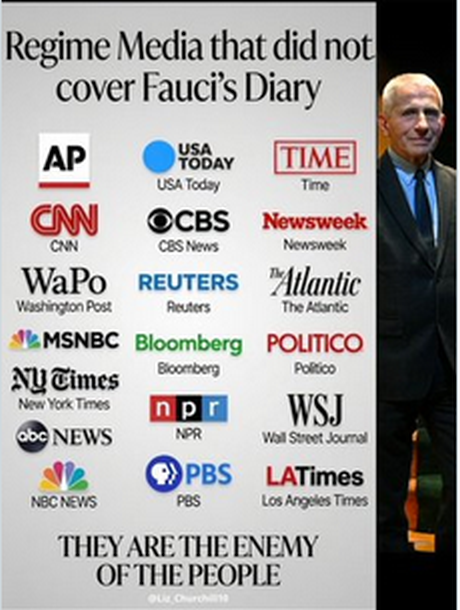 Regime Media that did not cover Fauci’s Diary