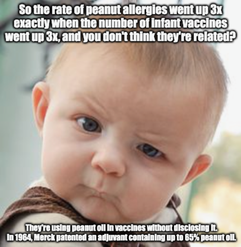 Peanut allergies and infant vaccines